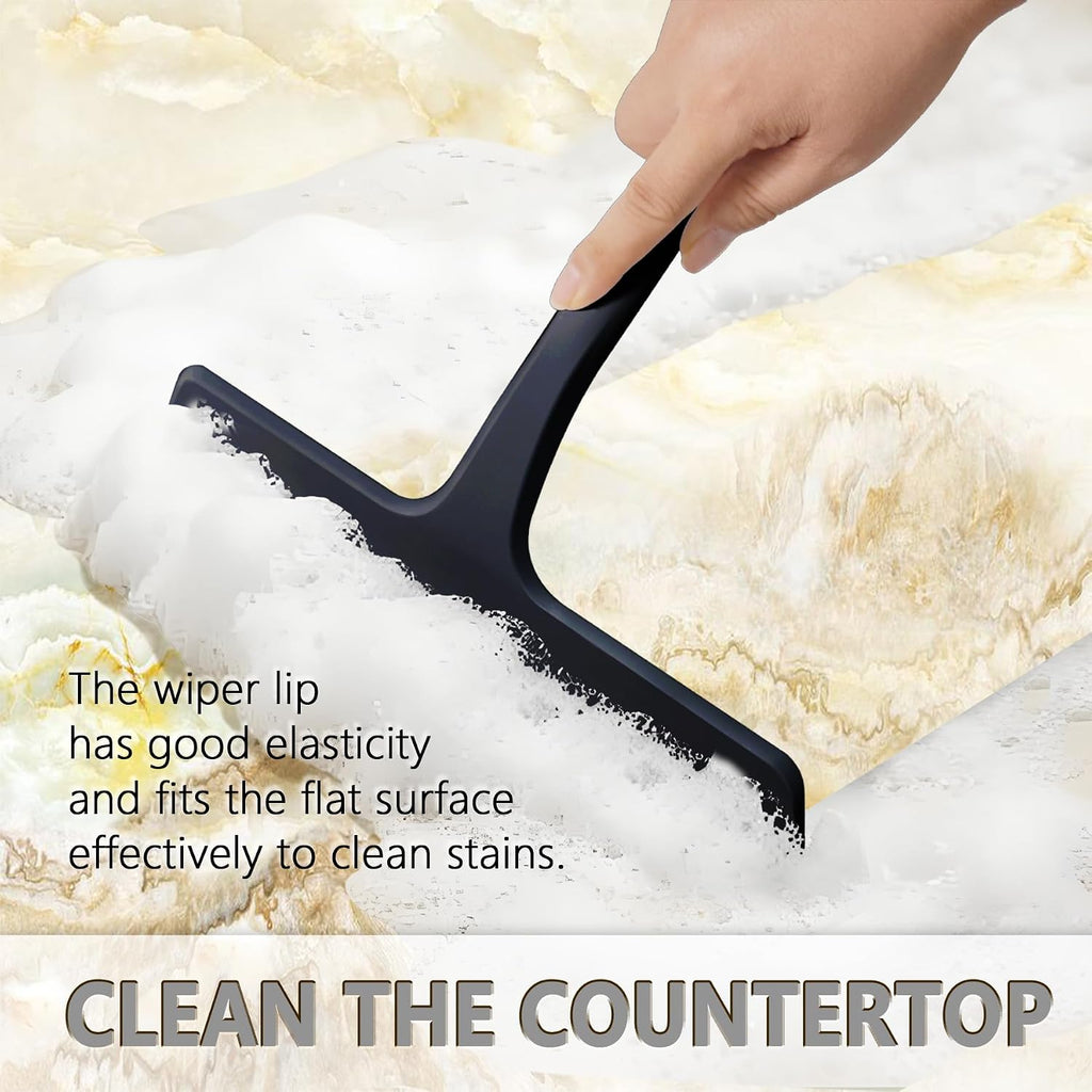 Squeegee Shower with Hook, 11 Inch Silicone Glass Cleaner