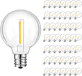 GvvooHome 50 Pack G40 LED Replacement Bulbs Outdoor, Warm White