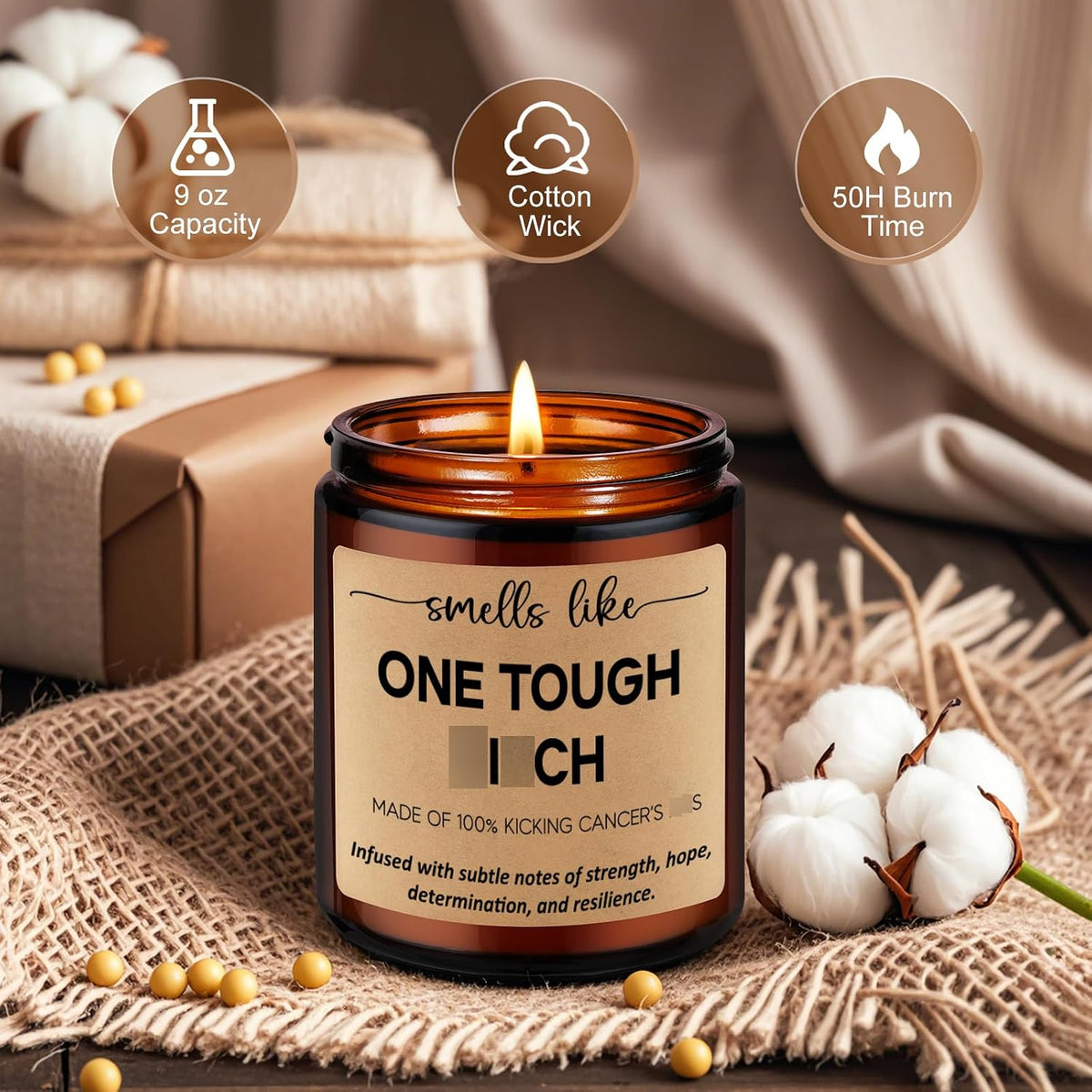 LEADO Candle, Breast Cancer Survivor Gifts for Woman, Chemo Gifts for Women