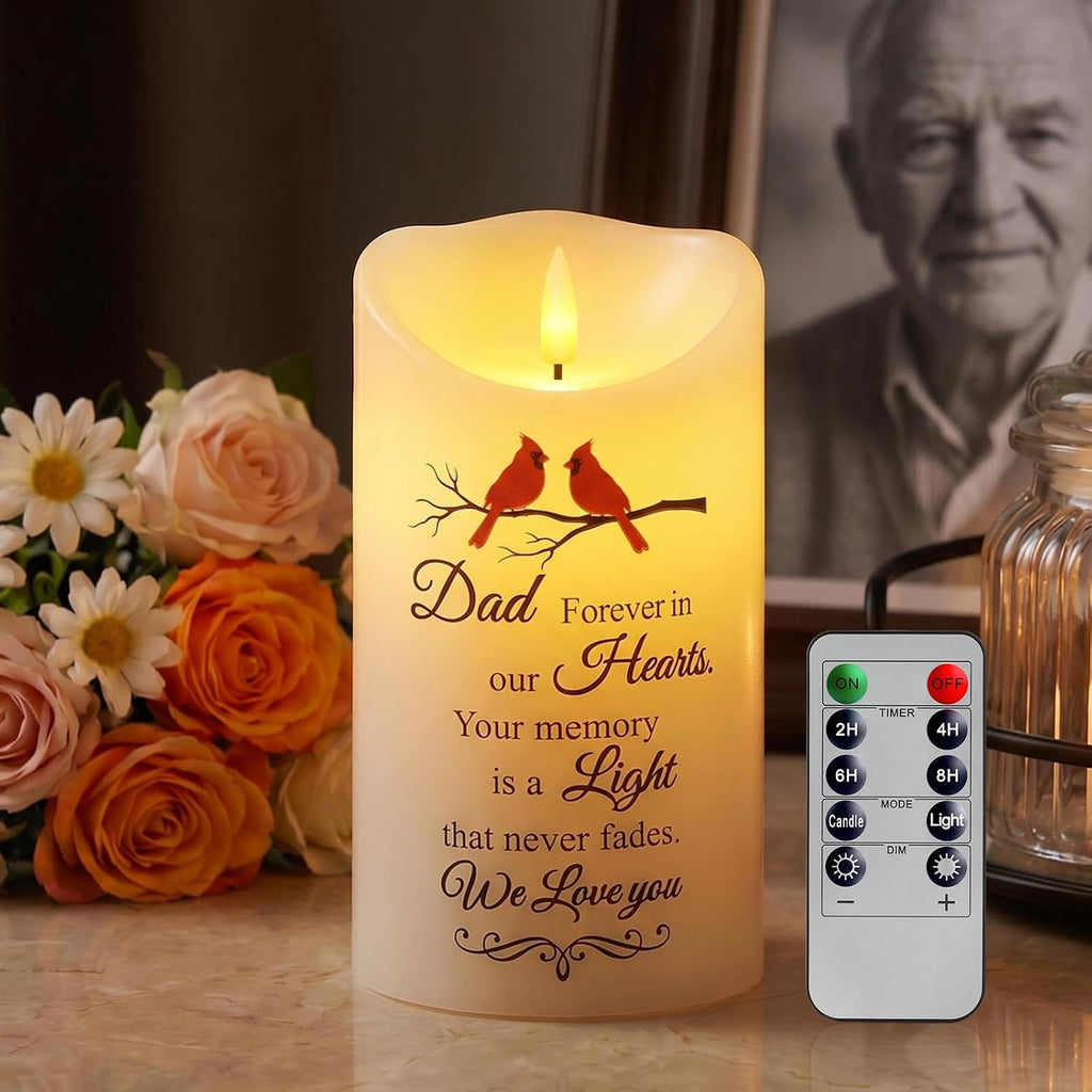 Homemory 4x7 Memorial Candle for Dad, Sympathy Gifts for Loss of Loved One