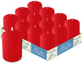 HYOOLA Red Pillar Candles 2x3 Inch - 12 Pack Unscented Bulk Pillar Candles - European Made