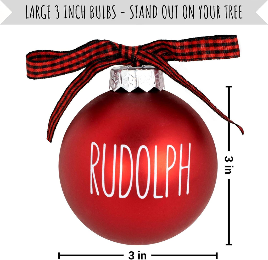 Buffalo Plaid Christmas Tree Ornaments - Set of 9 Shatterproof Bulbs
