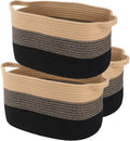 Cotton Rope Braid Storage Basket for Baby Carrier Toy Storage Bag Gift Basket for Kids Laundry Basket Baby Blanket Storage Measures 15x10x10 inches. (Brown Brown)