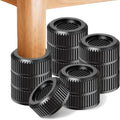 Round Bed Risers Furniture Risers – Heavy Duty Anti-Slip Adjustable(1.3" - 3.7" Hgt) Bed Lifts Riser for Desk, Table, Couch, Sofa, Chair, Refrigerator & Washing Machine (3.7 Inch, Black, 4 Pack )