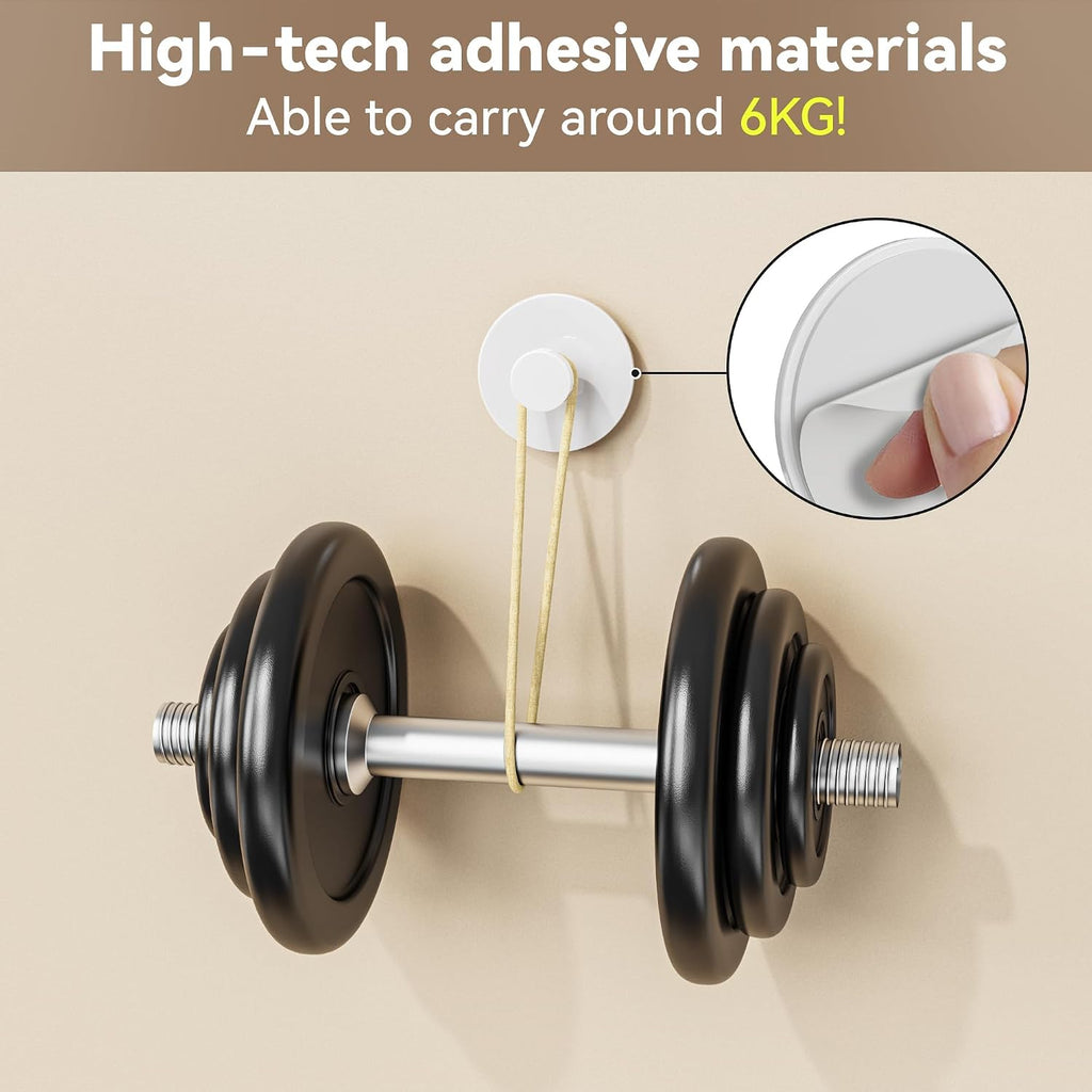 bussdis White Adhesive Wall Hook for Coat and Towel: Extra Sticky 12 LB (Max), Stainless Coat Rack Door Holder Hanger, 6-Pack Heavy Duty