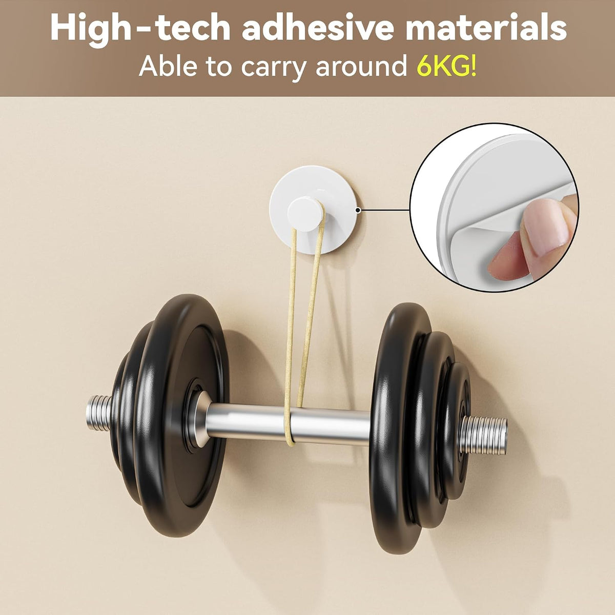 bussdis White Adhesive Wall Hook for Coat and Towel: Extra Sticky 12 LB (Max), Stainless Coat Rack Door Holder Hanger, 6-Pack Heavy Duty