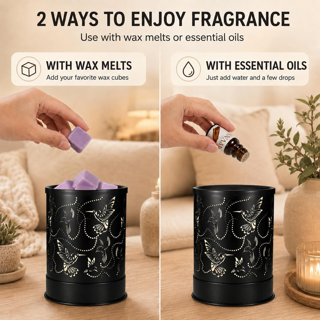 Nawaza Wax Melts Warmer Scented Metal Electric LED Burner Hummingbird Flock
