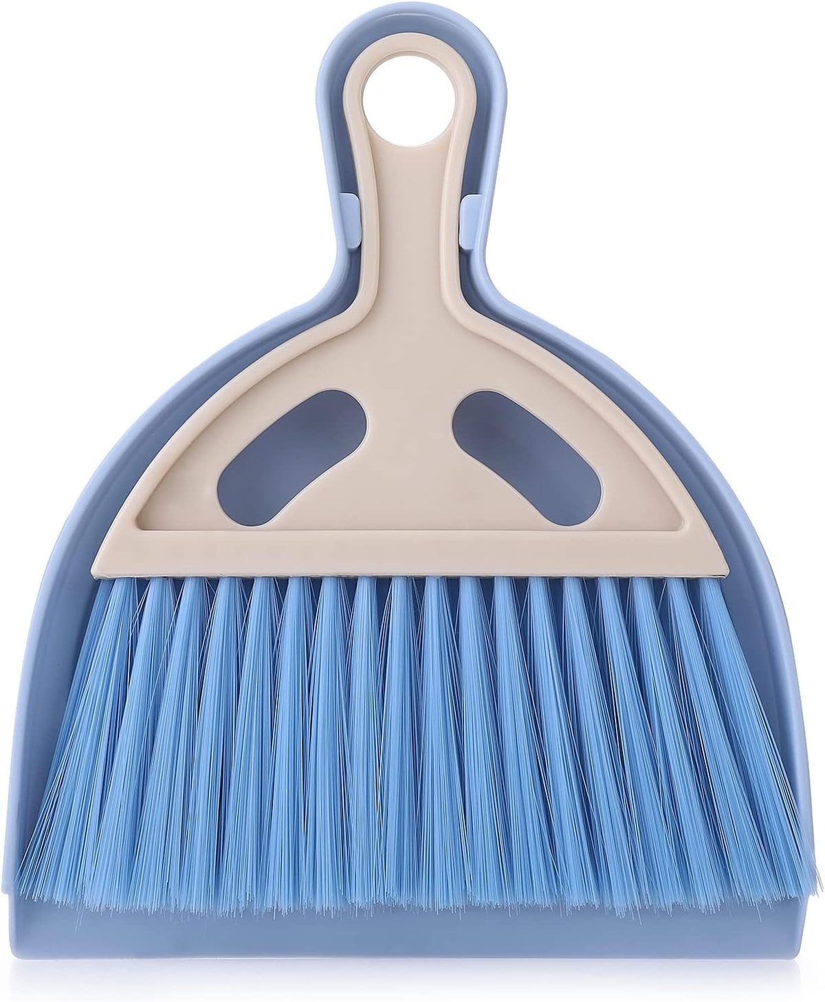 cobee Small Broom and Dustpan Cleaning Set, Mini Whisk Dustpan and Brush with Handle Portable Table Top Dust Pan Dining Table Crumb Sweeper Cleaning Tools with Soft Bristles for Housekeeping(Blue)