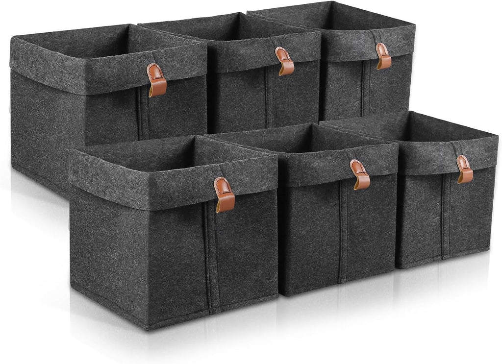 6Pcs Storage Cubes Felt Fabric Cube Storage Bin,9x9x10inch Cloth Cube Storage Bins Felt Storage Cubes 12L Foldable Fabric Storage Baskets Cubby Storage Organizer Cubes for Organizing Clothes Toys