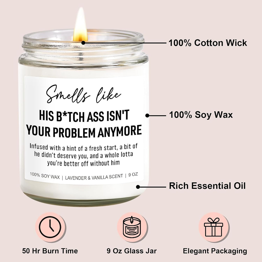 Younift Funny Scented Candles, Divorce Gifts for Women, Divorce Party Decorations - Cheer up, Breakup Gifts for Women, Newly Divorced Woman, Her - Break up, Ex Boyfriend Presents - 9 oz