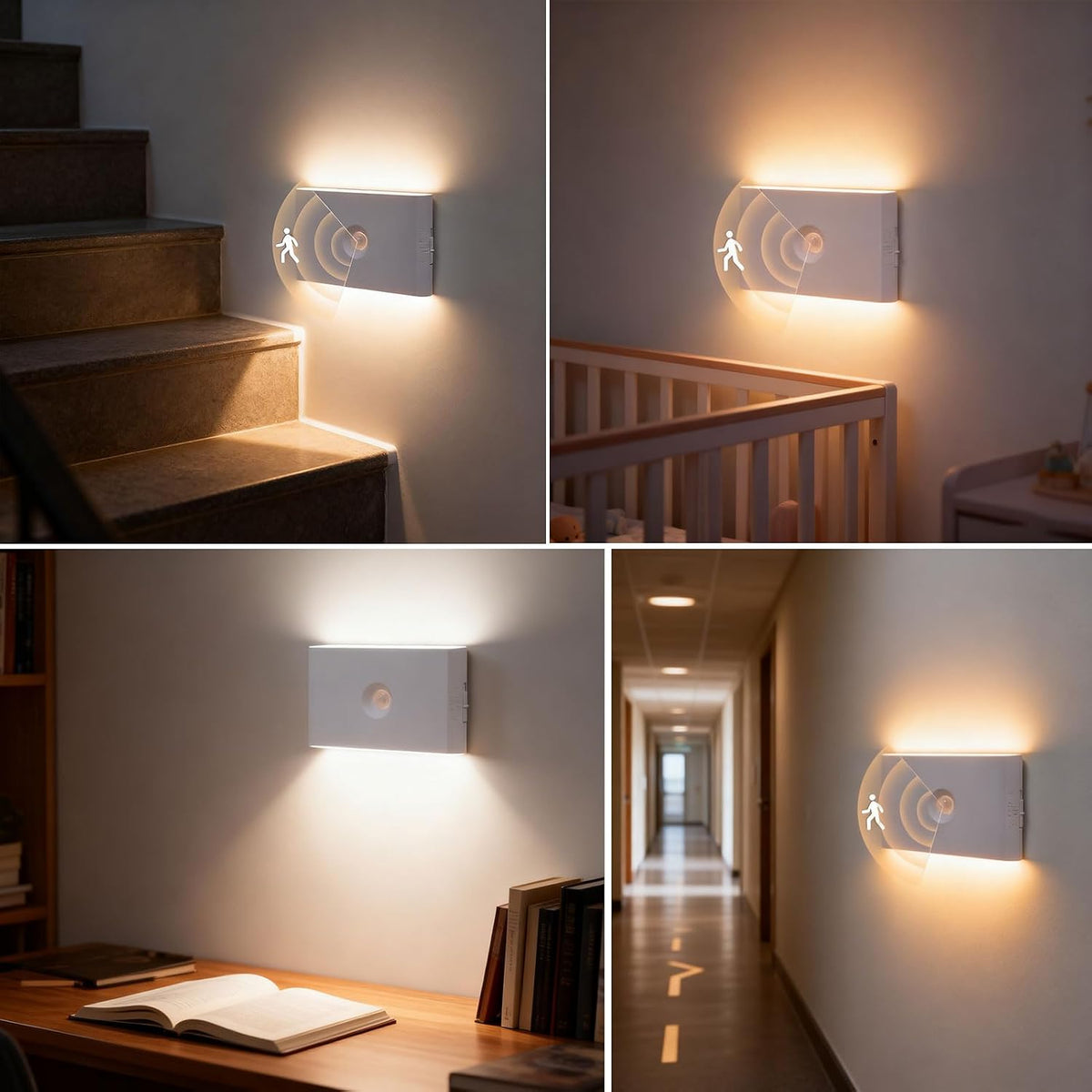 LumBelle 2 Pack Motion Sensor Night Light Rechargeable Battery 3000-6500K