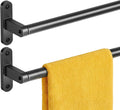 Powools Matte Black 24"-2 Towel Rack, Rustproof Wall Mounted Towel Bar