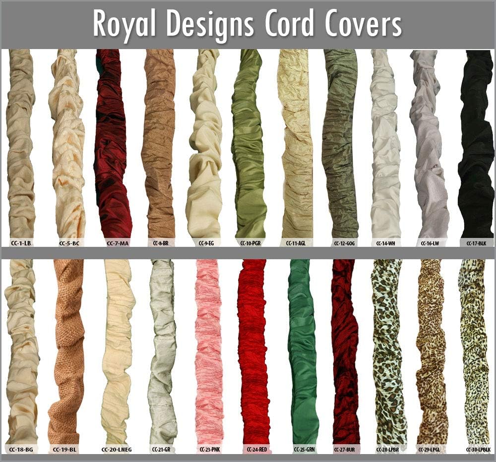 Royal Designs, Inc. Cord & Chain Cover 4 ft Silk Type Fabric, Chandelier Pendant Lighting Chain & Cable Management, Touch Fastener, Leopard Black - 2 Pack