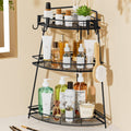 VITVITI 3 Tier Bathroom Counter Organizer Corner Vanity Shelf Storage Black