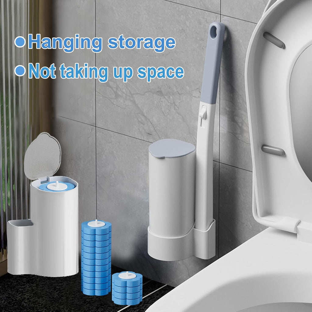 Disposable Toilet Brush and Holder 2 Pack with 48 Cleaner Refills
