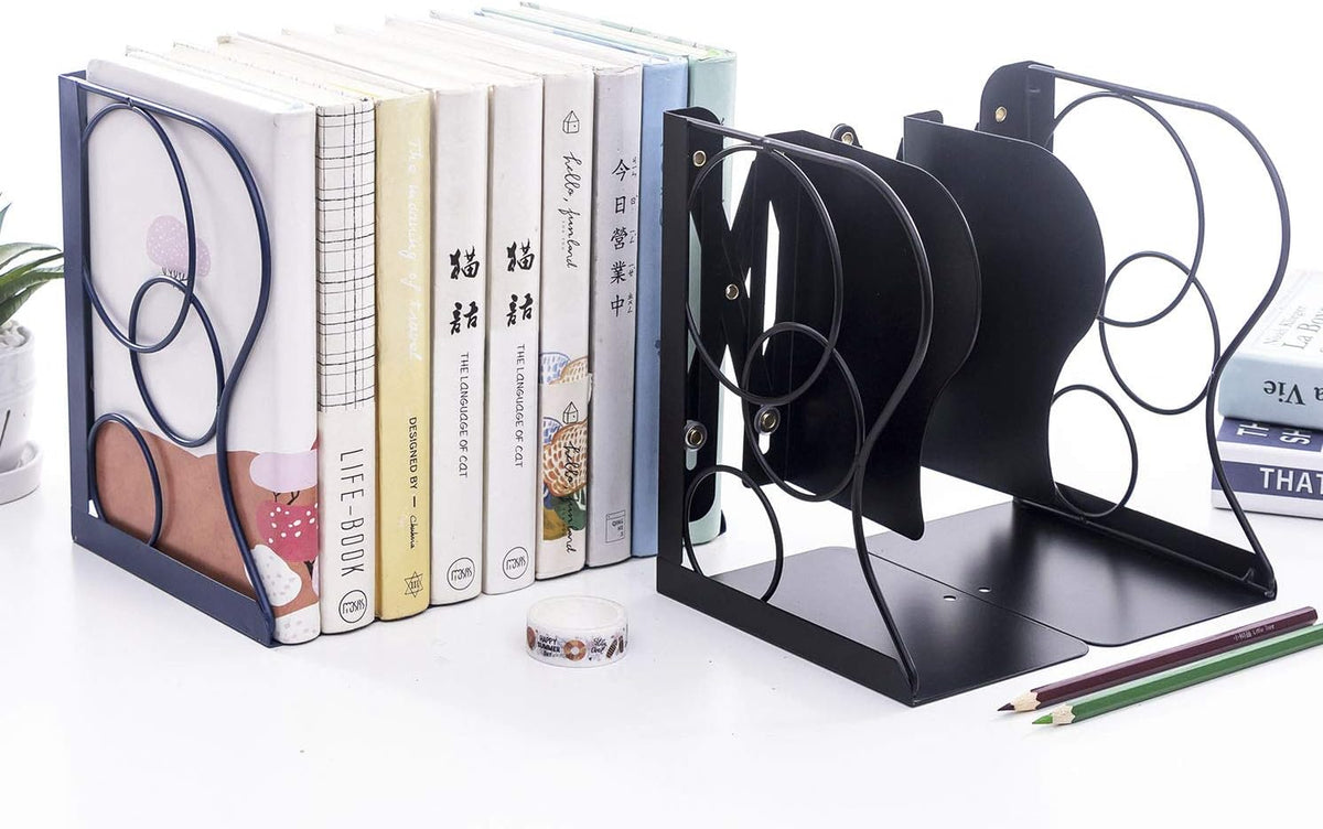 Adjustable Bookends Metal Book Ends for Heavy Book Holder