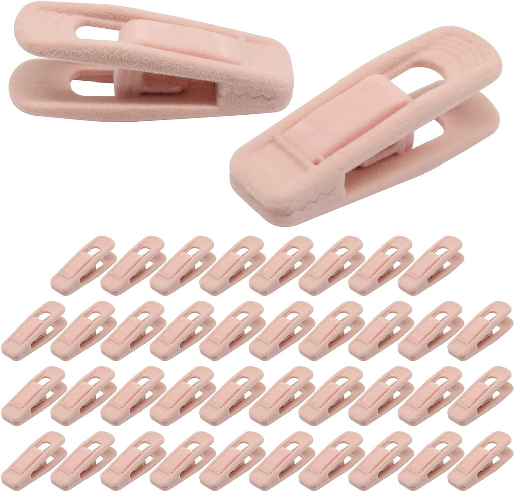 Velvet Hanger Clips, 40 PCS, Light Pink