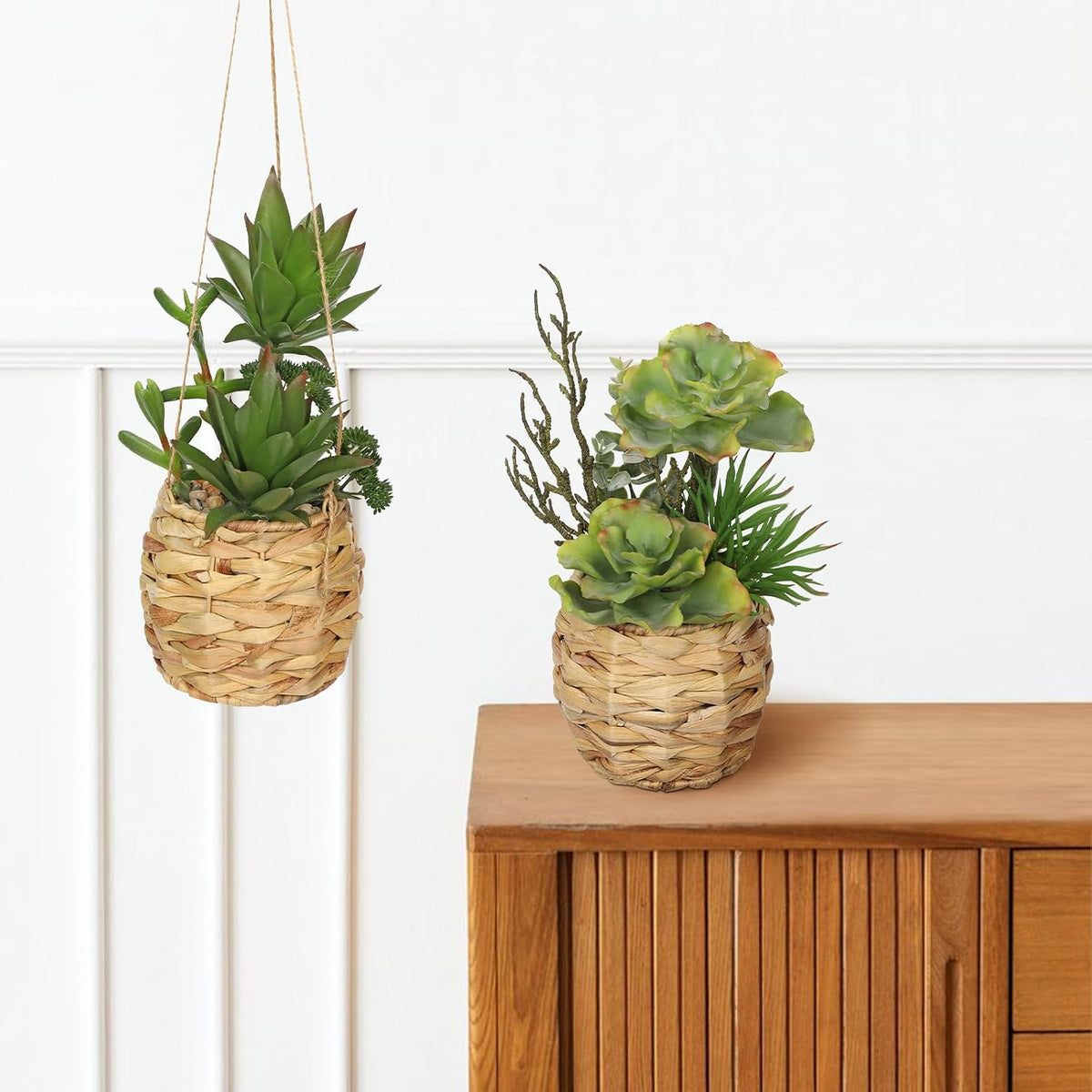 10" Large Succulents Plants Artificial in Pot, Faux Succulents Arrangement