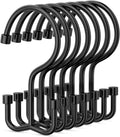 Goowin Shower Curtain Hooks, Shower Curtain Rings, Durable Black Shower Curtain Hooks Rust Proof, Shower Rings for Curtain, Double Glide Shower Hooks for Shower Curtain, Black, 24 Pack-Cylinders