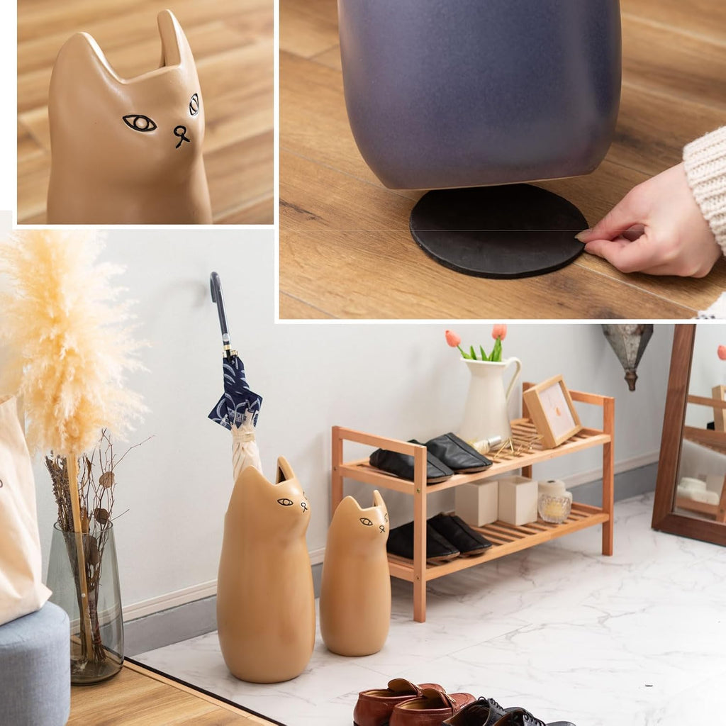 PaletteLife Cat Umbrella Stand, Medium Ceramic Umbrella Holder for Entryway, Cute Scandinavian Decorative Umbrella Rack, Brown