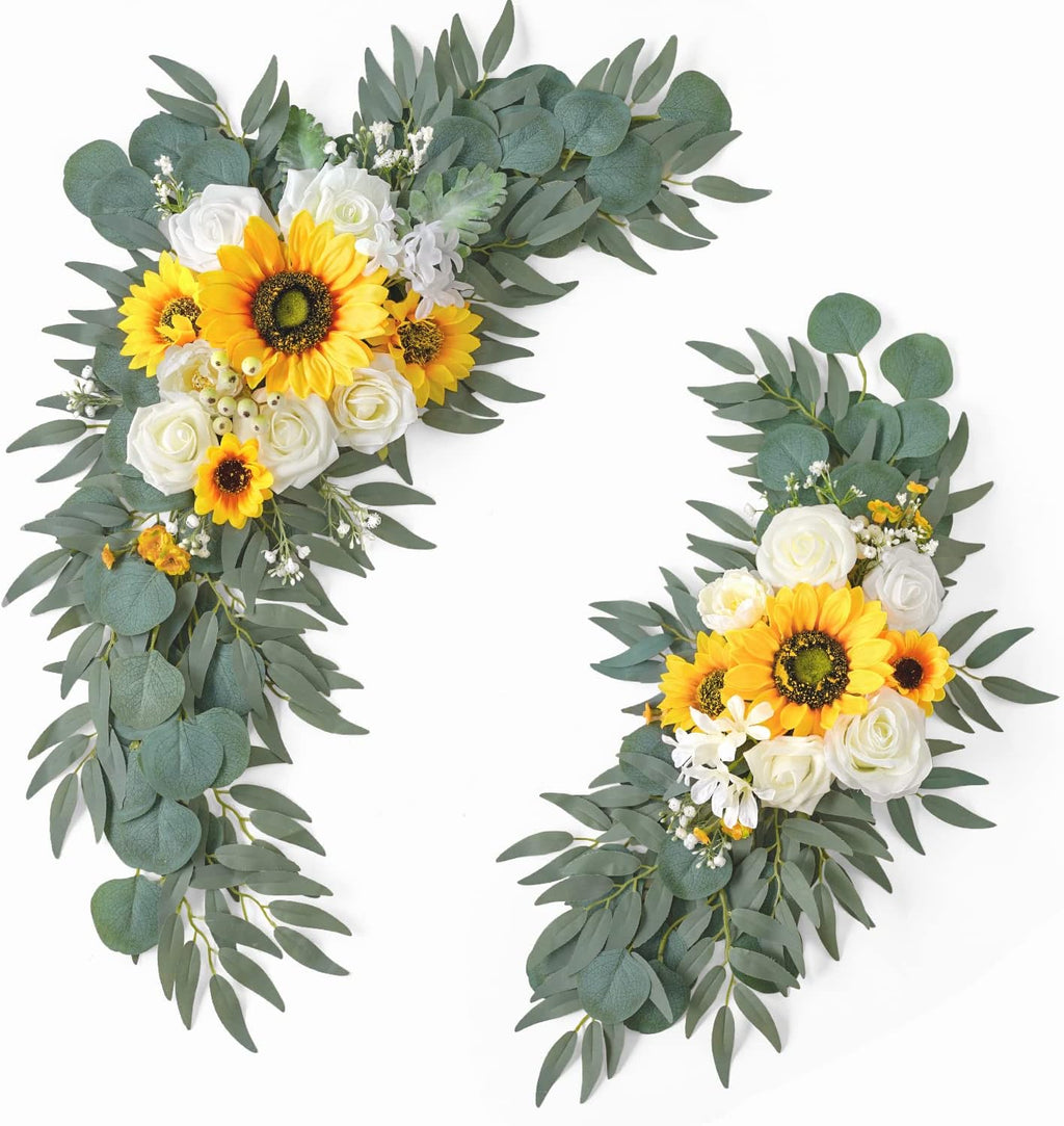 ponatia Artificial Sunflowers Wedding Arch Flowers Set of 2