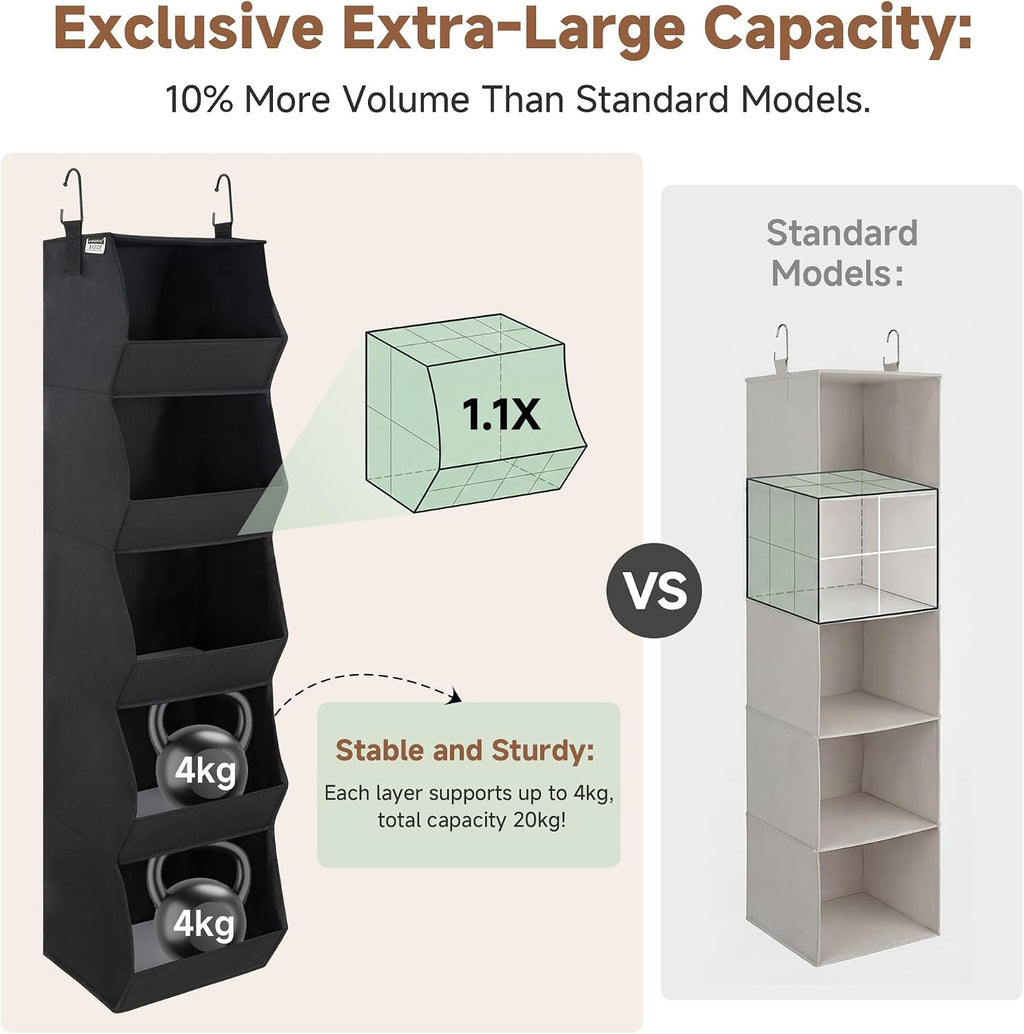 StorageWorks Basics Hanging Closet Organizer, Foldable Storage Organizer