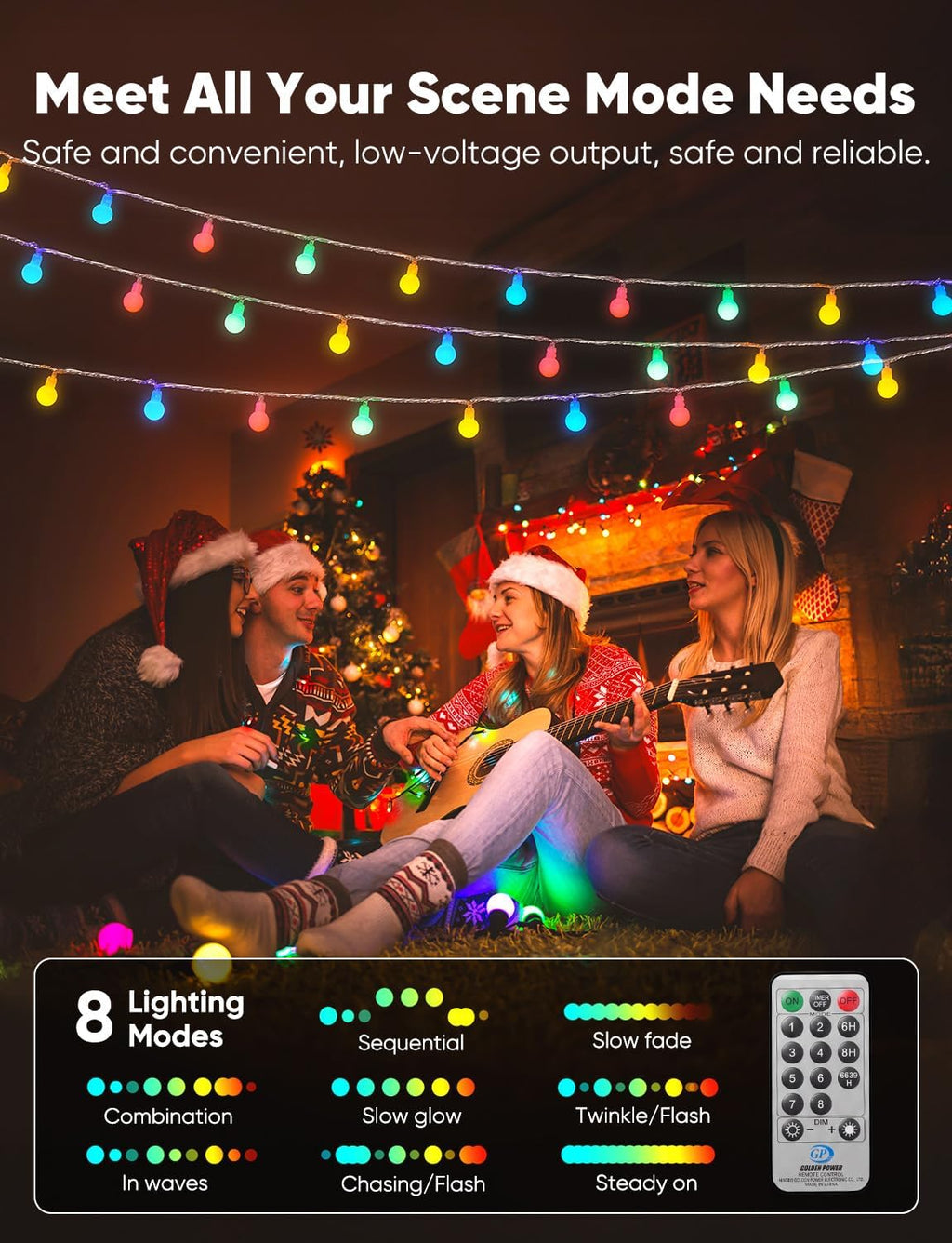 Minetom Multicolor Globe String Lights, 33 Feet 100 Led Fairy Lights