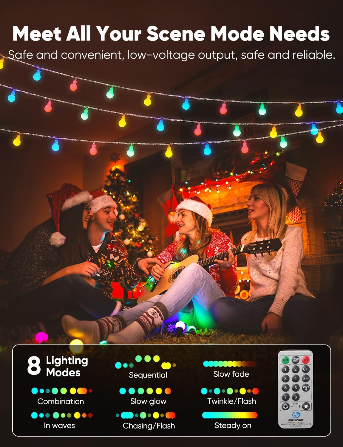 Minetom Multicolor Globe String Lights, 33 Feet 100 Led Fairy Lights