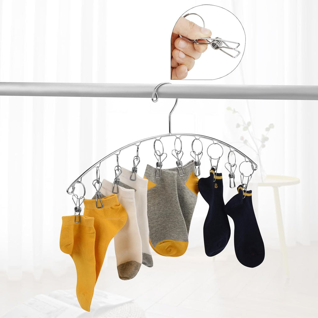 Toplife Clothes Hanger with 10 Clips, Set of 4 Clothes Drying Rack(Indoors)