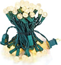 BOHON Christmas Lights Outdoor Faceted G15 50 LED 17ft Plug in Warm White