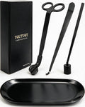 YOUTUOY 4 in 1 Candle Accessory Set, Matte Black
