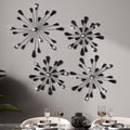 Hicarer 4 Pcs Starburst Wall Decor, Bling Metal Wall Art, Black Diamond