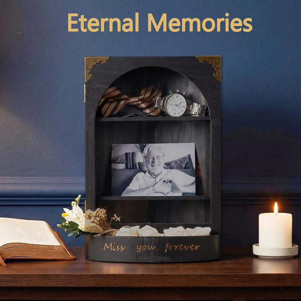DGWJSU Sympathy Gifts, Keepsake Box, Shadow Boxes Display Cases, Black