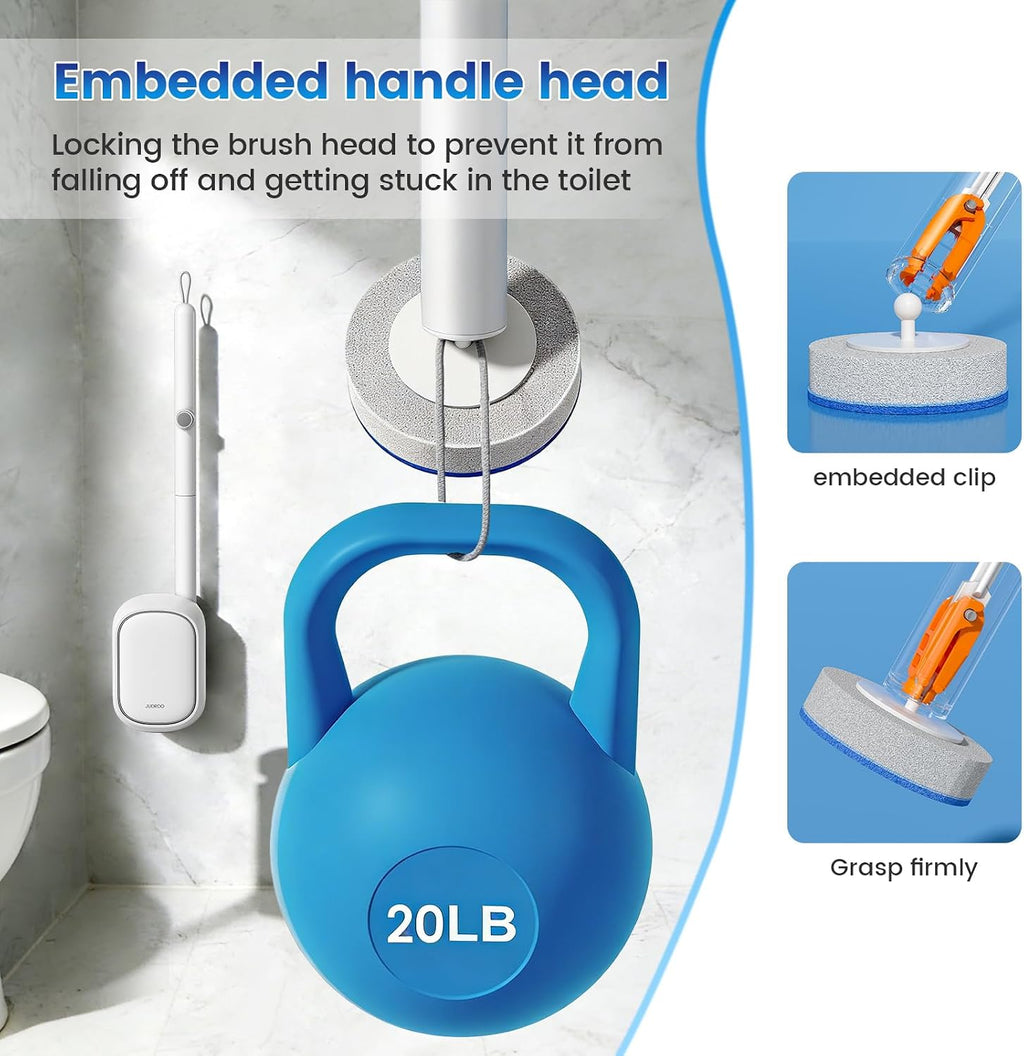 JUDRDO Disposable Toilet Brush Cleaning System (2 Brush+48 Refills)