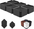 Bed Risers Heavy Duty, Adjustable Furniture Riser Blocks Lift 1.5, 3, 4.3 inches for Couch Table Desk Sofa Chair Legs, Refrigerator, Washing Machine - Support up to 4000 lbs (Black 6 Pack, 1.5 inch)