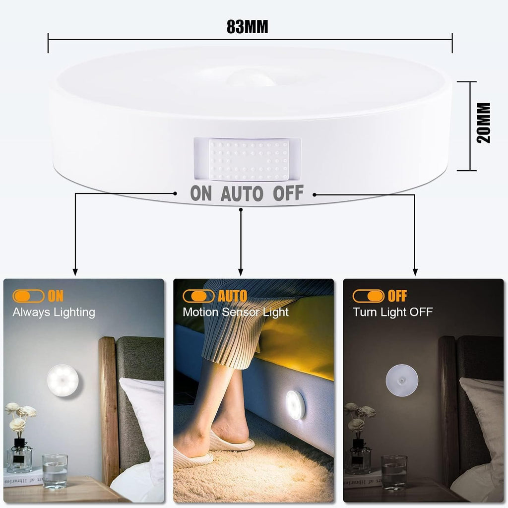 3 PCS Upgraded Motion Sensor Light, 8 LEDs, Hallway Light(6000K Cold White)