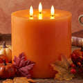 Retisee 1 Pack Orange Extra Large Flameless Candles 6" x 6"