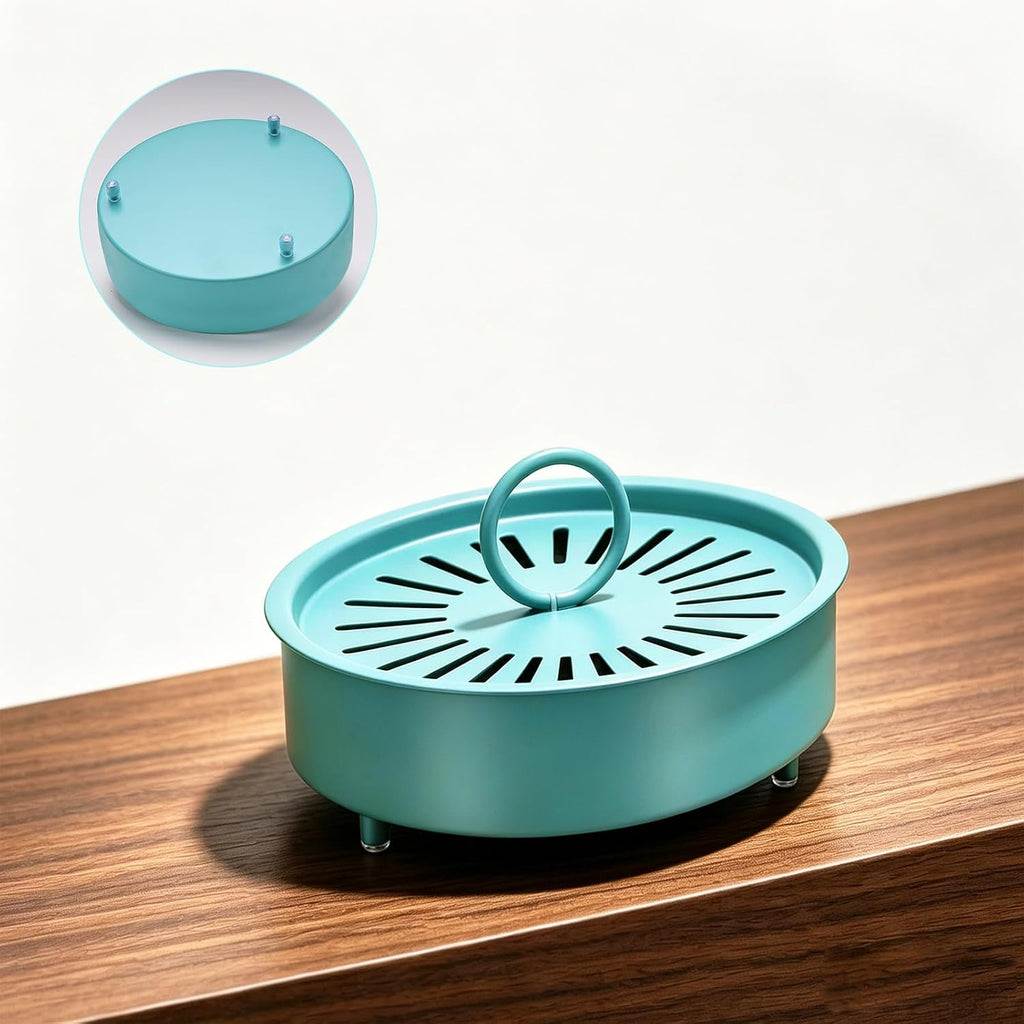 Mosquito Coil Holder Indoor Outdoor Incense Coil Holder Palo Santo Holder Burner Fire-Safety Citronella Incense Coil Holder for Home Patio Camping (Blue)