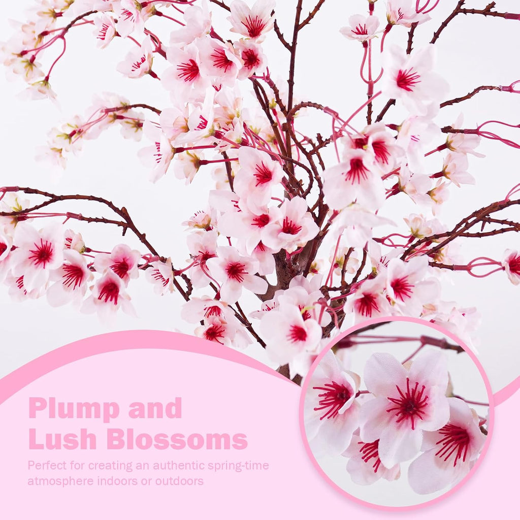 Caxchiling Artificial Cherry Blossom Tree 2FT, Faux Potted Tree Indoor