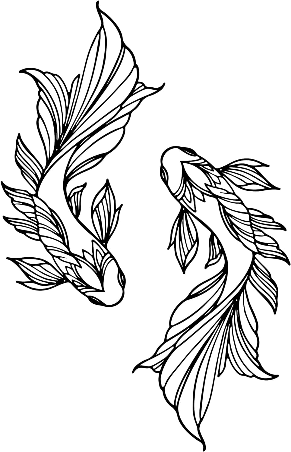 RESACO Koi Fish Metal Wall Art Japanese Art Wall Decor Iron Fish Gifts Asian Decorations for Living Room Bathroom Indoor Outdoor (Black 10.2 x 18.1 inches)