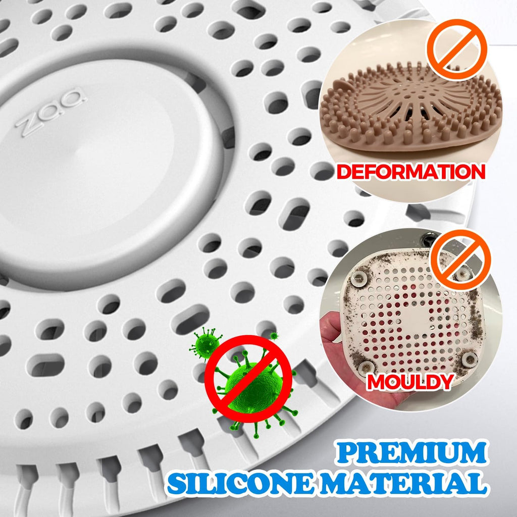 Shower Drain Hair Catcher 5.5" Silicone Drain Cover for Flat Floor Drains
