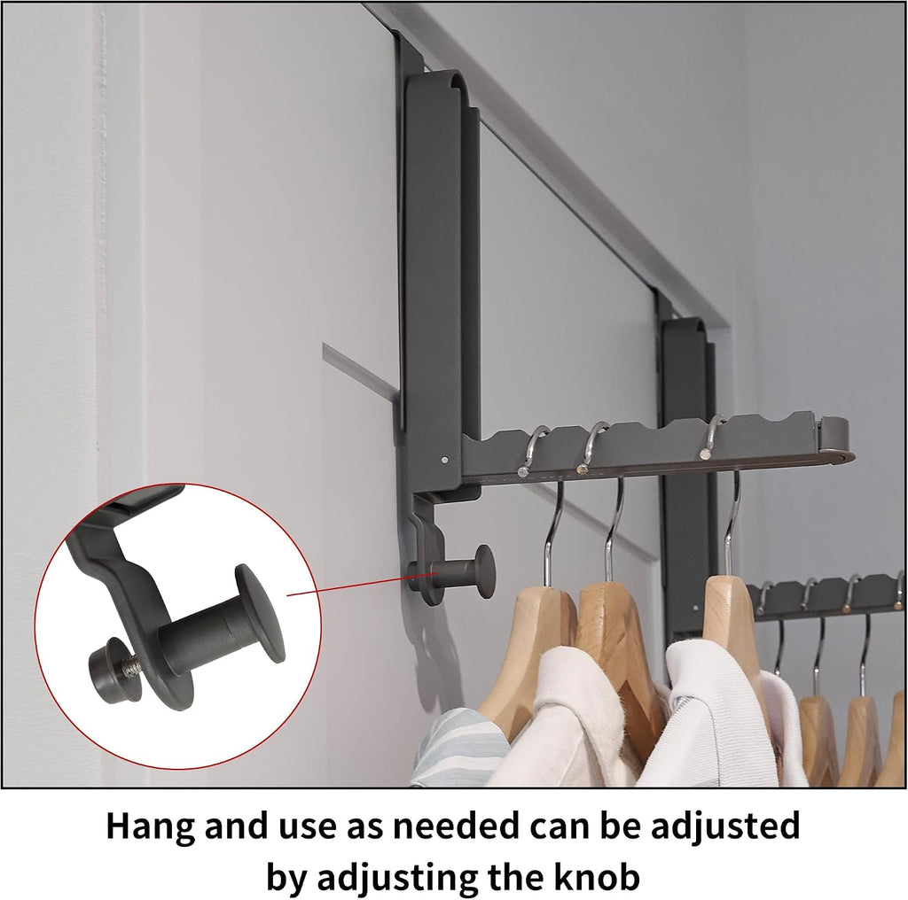 JOOM Over-the-Door Clothes Drying Rack, Foldable Retractable, Gray 1 Pack