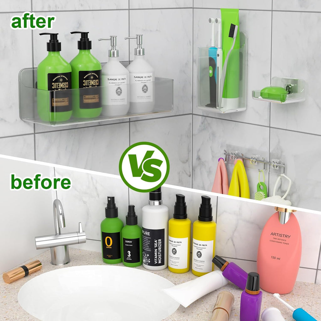 Adhesive Shower Caddy Shower Shelves Bathroom Organizer and Storage