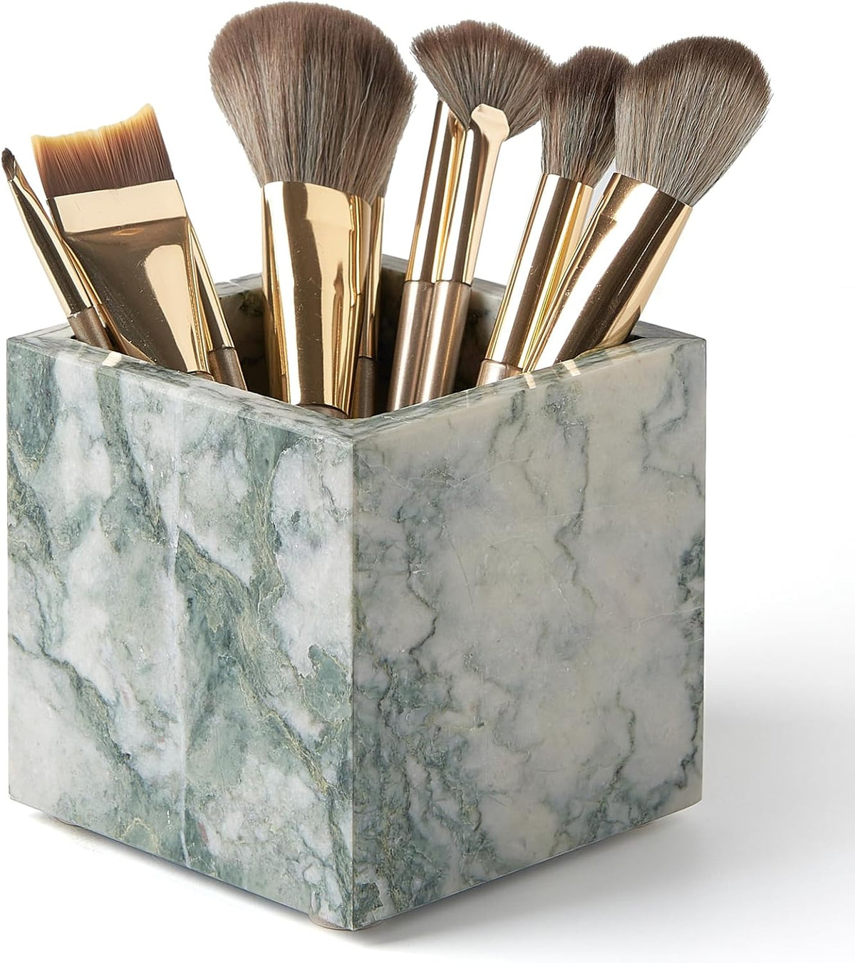 Real Luxurious Natural Marble Toothbrush Holder & Makeup Brush Organizer
