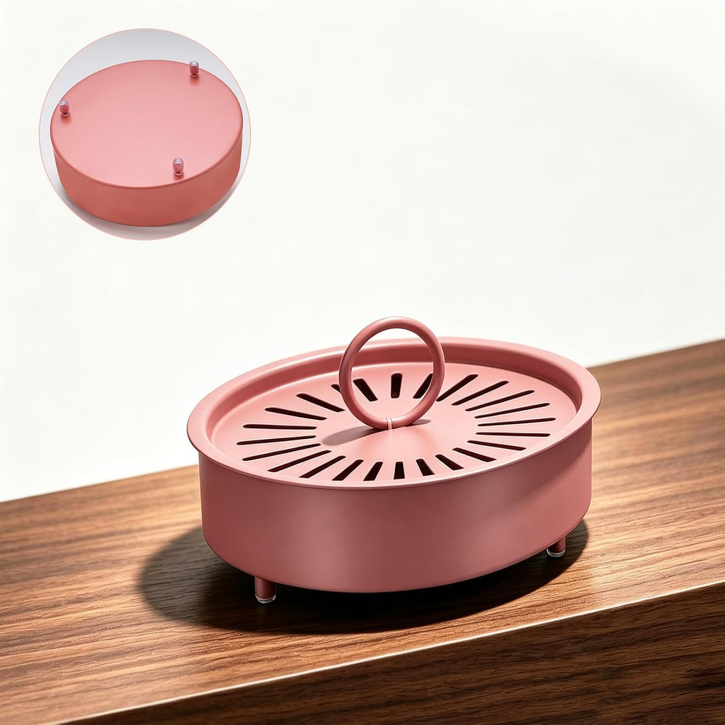 Mosquito Coil Holder Indoor Outdoor Incense Coil Holder Palo Santo Holder Burner Fire-Safety Citronella Incense Coil Holder for Home Patio Camping (Pink)