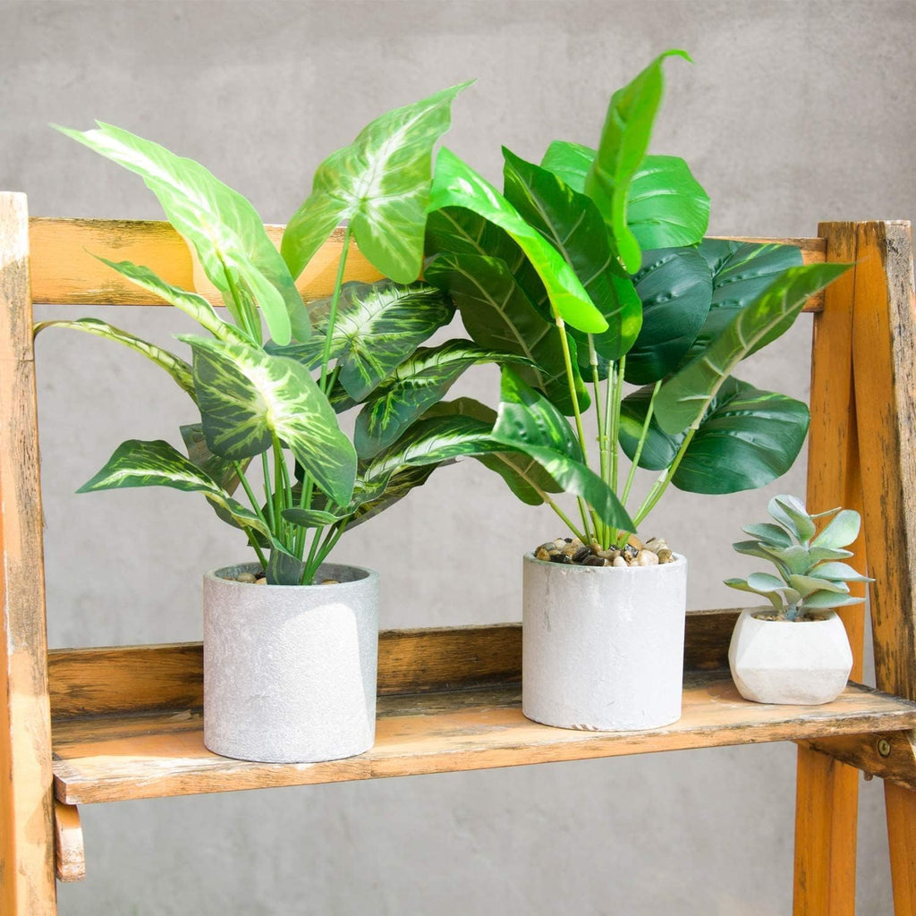 Der Rose 2 Pack 16" Indoor Fake Plants for Desk Shelf Bathroom Decor