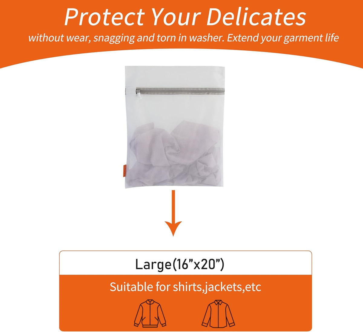 Polecasa Mesh Laundry Bags 3 Pack, 16 x 20" Large, Fine Mesh for Delicates