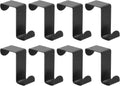 uxcell Over The Door Hooks,8pcs - Stainless Steel Door Hangers Hooks, S-Shaped Double Hooks for Hanging Clothes, Hats, Towels (Black)