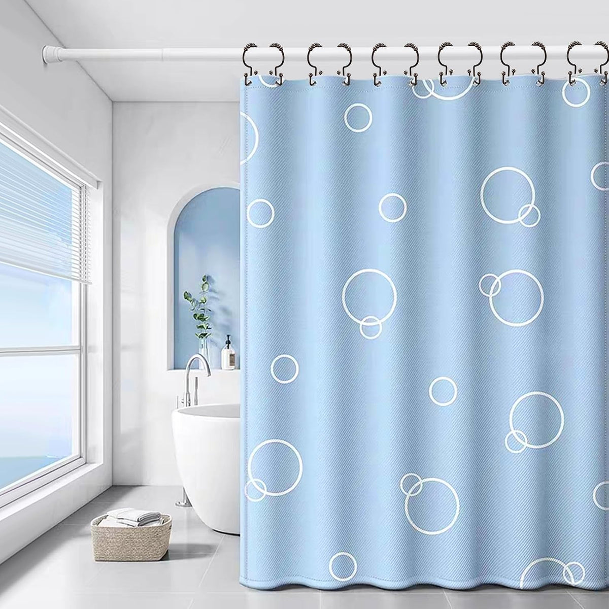 Bronze Shower Curtain Hooks Double Sided with Roller Balls