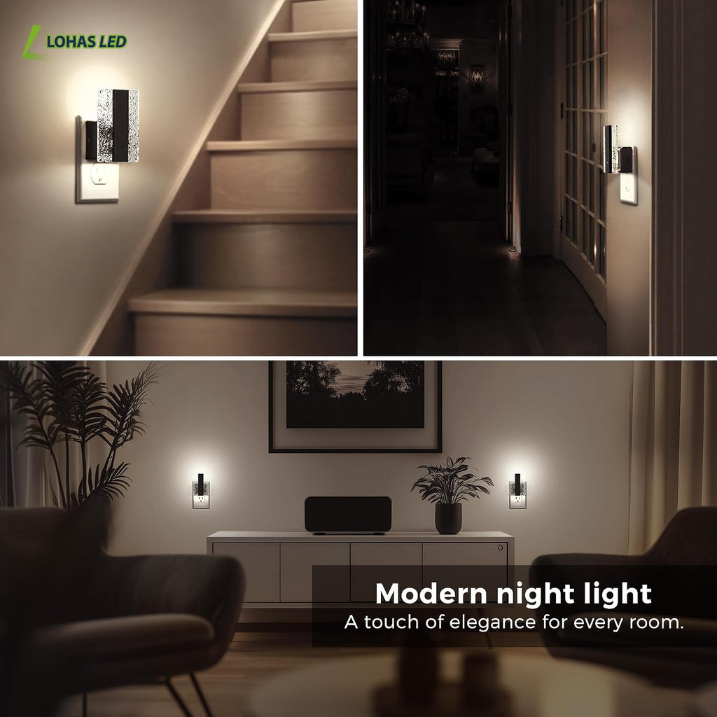 L LOHAS LED Night Lights Plug Into Wall, 2 Pack Night Light